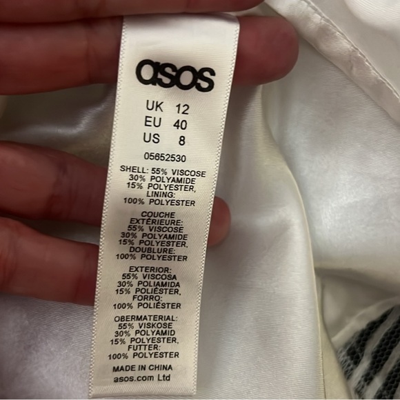 NWT ASOS,Bow-Front,B&WStriped,Twirl-able Dress,Excellent Condition, Size 8P - Picture 10 of 16